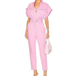 IRO Paris Lavine Belted Jumpsuit in Light Pink, Size 38